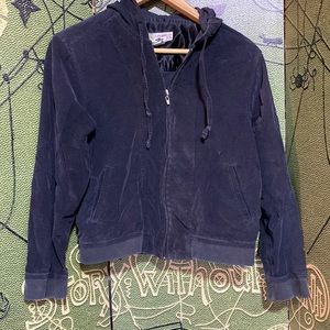 Hooded corduroy thin jacket